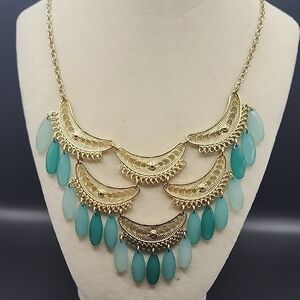 Chic Gold and Teal Necklace
